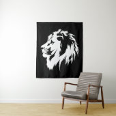 Tenture Portrait de Lion (blanc) (En situation)