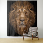 Tenture Portrait de lion géométrique (En situation)