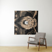 Tenture Portrait de lion vintage (En situation (horizontale))