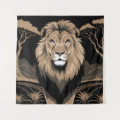 Tenture Portrait de lion vintage (Devant)