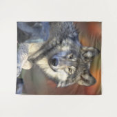 Tenture Portrait de loup étonnant (Devant (Horizontal))