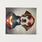 Tenture Portrait de Superhero Dog | (Devant (Horizontal))