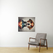Tenture Portrait de Superhero Dog | (En situation (horizontale))
