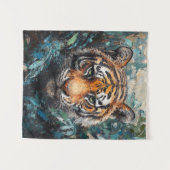 Tenture Portrait de tigre dans la jungle (Devant (Horizontal))