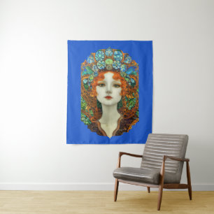 Tenture Portrait d'une belle femme en verre tendu