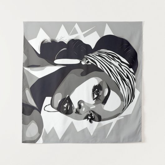 Tenture Portrait d'une femme noire (Devant (Horizontal))