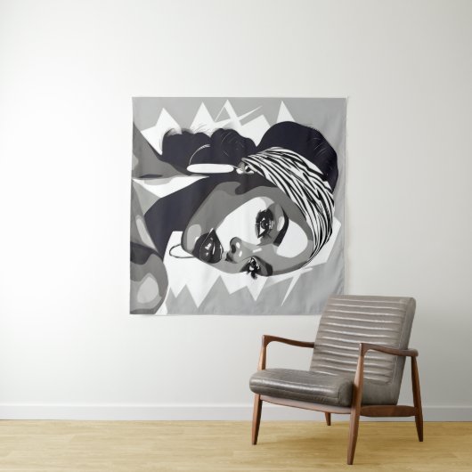 Tenture Portrait d'une femme noire (En situation (horizontale))