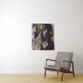 Tenture Portrait expressionniste Abstrait audacieux Art mo (En situation)