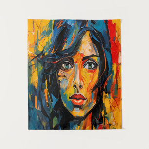 Tenture Portrait expressionniste vibrant Art Abstrait auda