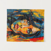 Tenture Portrait expressionniste vibrant Art Abstrait auda (Devant (Horizontal))