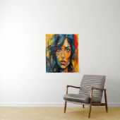 Tenture Portrait expressionniste vibrant Art Abstrait auda (En situation)