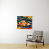 Tenture Portrait expressionniste vibrant Art Abstrait auda (En situation (horizontale))