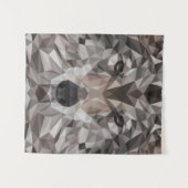 Tenture Portrait géométrique Wolf Lone (Devant (Horizontal))