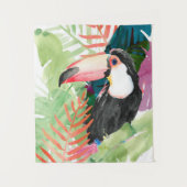 Tenture Portrait toucan avec Feuilles tropicaux (Devant)