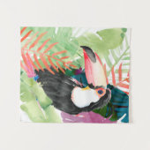 Tenture Portrait toucan avec Feuilles tropicaux (Devant (Horizontal))