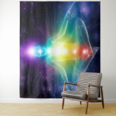 Tenture pose Abstraite de lotus yoga humanoïde avec chakra (En situation)