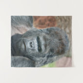 Tenture Pose d'attaque de Silverback Gorilla (Devant (Horizontal))