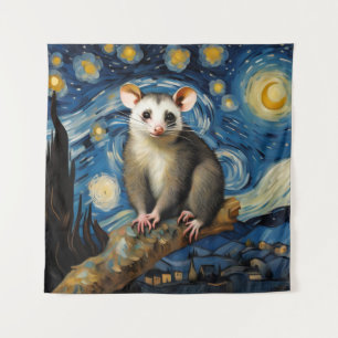 Tenture Possum dans la nuit étoilée