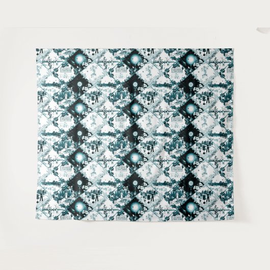 Tenture Post Collapse Toil - Toile de Jouy par Aleta (Devant (Horizontal))