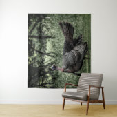 Tenture Poster du B&W dans les bois - Sage Green (En situation)