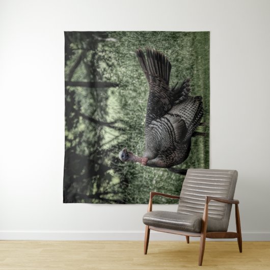 Tenture Poster du B&W dans les bois - Sage Green (En situation)