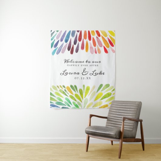 Tenture Poster Mariage arc-en-ciel (En situation)