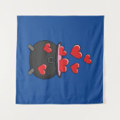 Tenture Potion d'amour de coeurs (Devant (Horizontal))