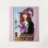 Tenture Potions de sorcières de livres de chats (Devant)