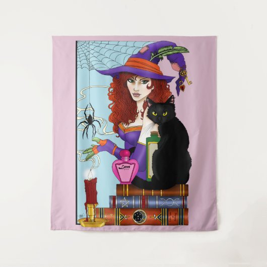 Tenture Potions de sorcières de livres de chats (Devant)