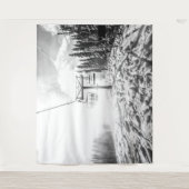 Tenture Poudre sur la colline // Skilift noir et blanc (Devant)