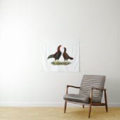 Tenture Poules Aseel Black Red (En situation (horizontale))