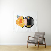 Tenture Poupée d'été Kokeshi - Kimono Jaune Geisha Girl (En situation (horizontale))