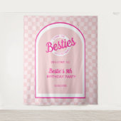 Tenture Poupée rose rétro Laissons Aller Fête Anniversaire (Devant)