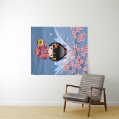 Tenture Poupée Sakura Kokeshi - jolie fille japonaise Geis (En situation (horizontale))