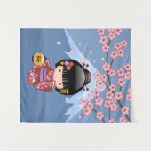 Tenture Poupée Sakura Kokeshi - jolie fille japonaise Geis (Devant (Horizontal))