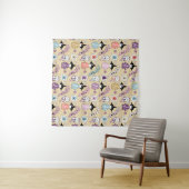 Tenture Poupées japonaises - Chats Kokeshi et Maneki Neko (En situation (horizontale))