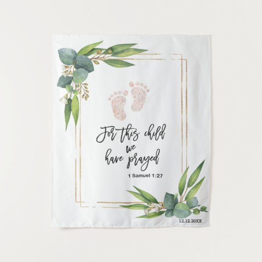 Tenture Pour Cet Enfant, Nous Avons Prié La Bible Verse (Devant)