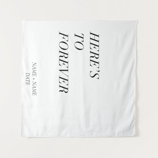 Tenture pour toujours - nom et date personnalisables (Devant (Horizontal))