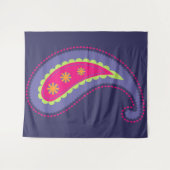 Tenture Pourpre et rose paisley (Devant (Horizontal))