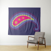 Tenture Pourpre et rose paisley (En situation (horizontale))