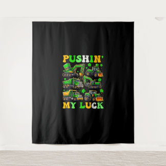 Tenture Pousser ma chance Camions de construction St Patri
