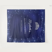 Tenture Poussière de paillettes bleue de Quinceanera nom p (Devant (Horizontal))