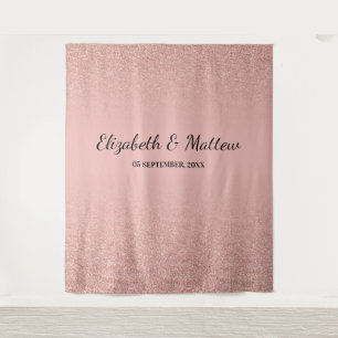 Tenture Poussière en or rose mariage en toile de fond