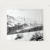 Tenture Poussière fraîche de neige // Noir et blanc (Devant (Horizontal))