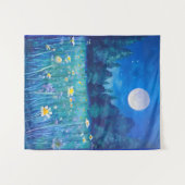 Tenture Pré et forêt sous une Pleine lune (Devant (Horizontal))