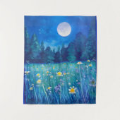 Tenture Pré et forêt sous une Pleine lune (Devant)