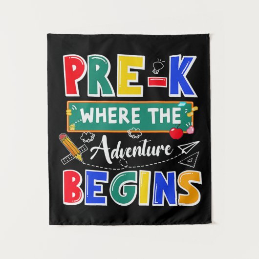 Tenture Pré-K Où L'Aventure Commence Funny School (Devant)
