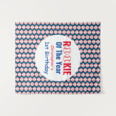 Tenture Premier anniversaire de baseball Rookie (Devant (Horizontal))