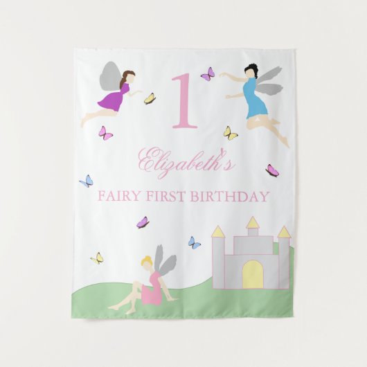 Tenture Premier anniversaire de fée (Devant)