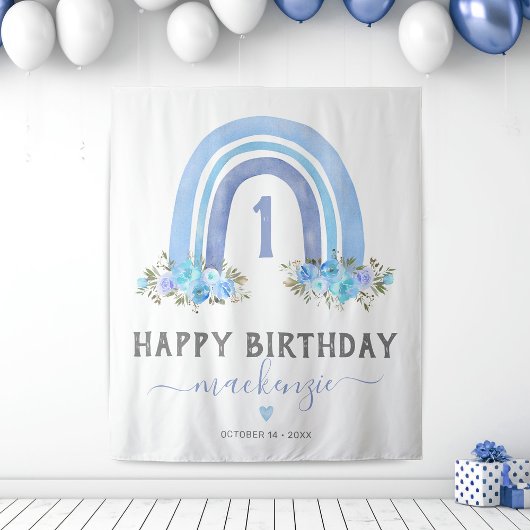 Tenture Premier anniversaire garçon Boho Rainbow